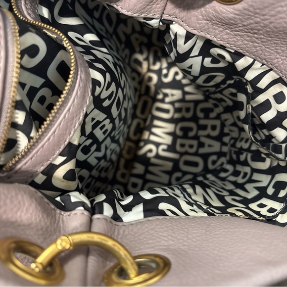 Marc by Marc Jacobs Leather Classic Q Hillier Hobo Grey Lavender Crossbody Bag - Picture 7 of 8